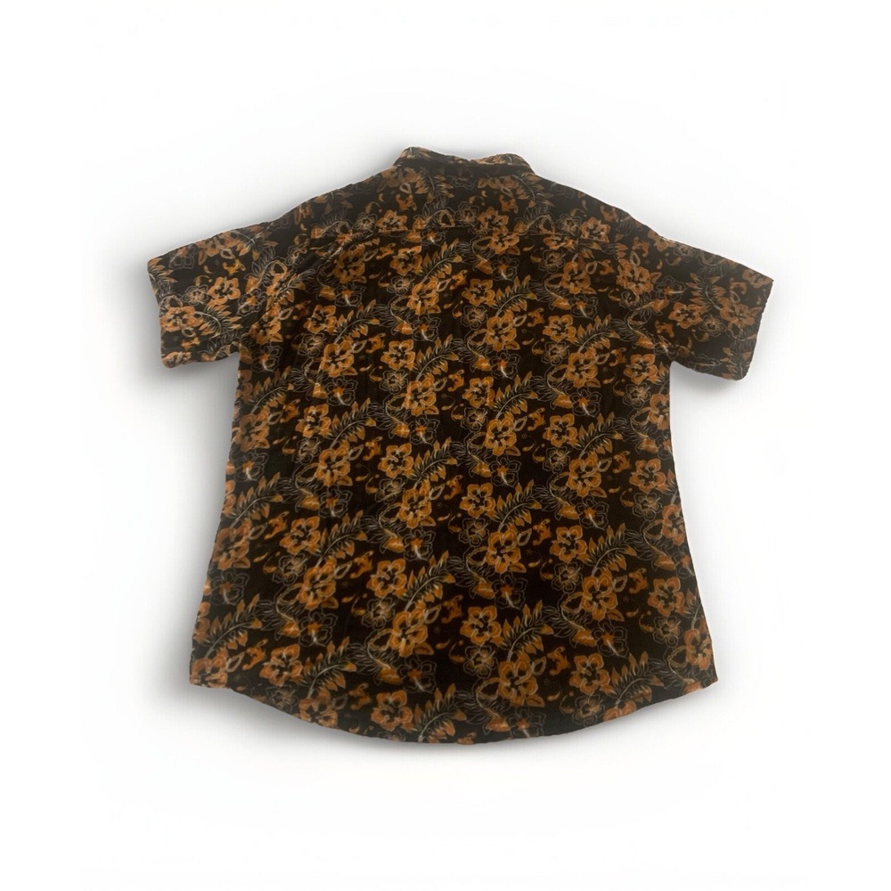Margaritaville Shirt XL Black Orange Hawaiian Floral‎ Button Up Short Sleeve Men - Picture 2 of 7
